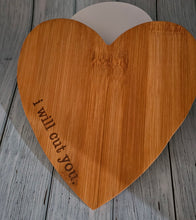 Load image into Gallery viewer, i will cut you. heart-shaped cutting board
