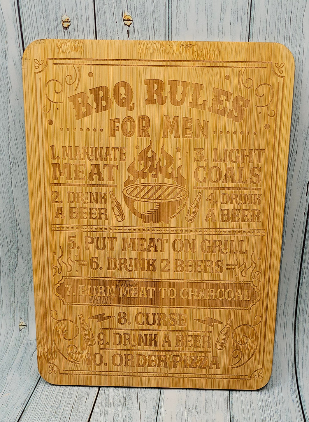 BBQ Rules - Bamboo cutting board