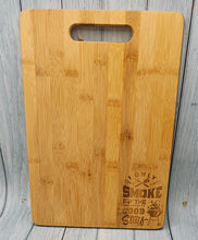 Load image into Gallery viewer, Bamboo cutting board with handle cut out
