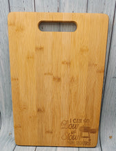 Load image into Gallery viewer, Bamboo cutting board with handle cut out
