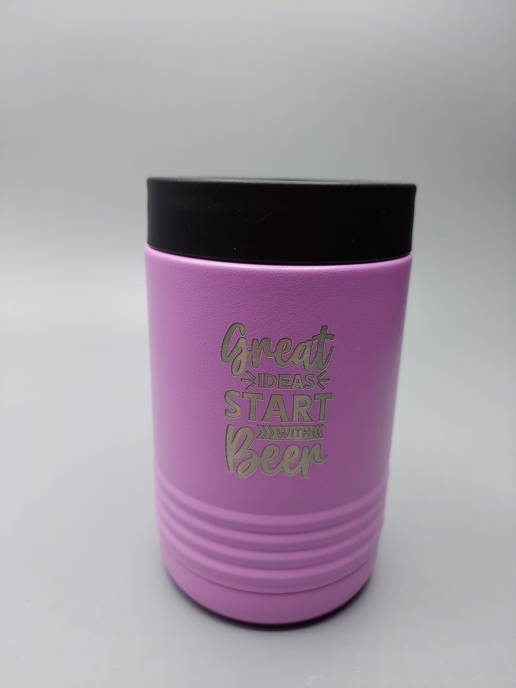 GREAT IDEAS START WITH BEER light pink beverage holder